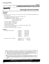 Datasheet LC866424A manufacturer Sanyo